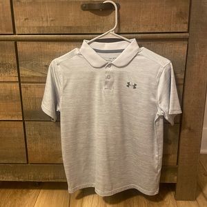 Grey boys under armour polo